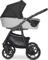 Детская коляска 2 в 1 Expander Elite 03 Silver (черная ткань – св.серая ткань)